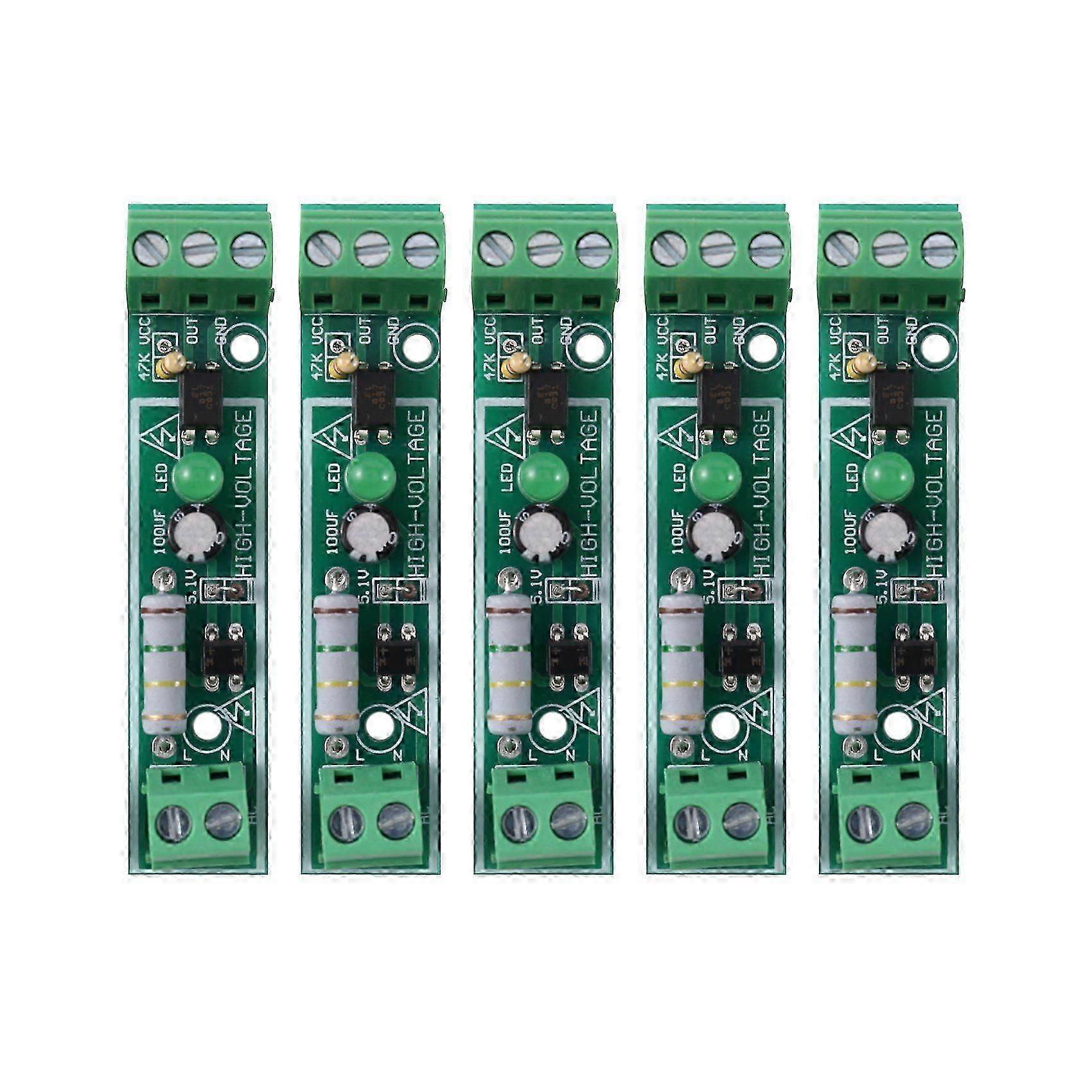 5PCS AC 220V Optocoupler Isolation Module Voltage Detector Board TTL 3-5V SCM Testing for Microcont