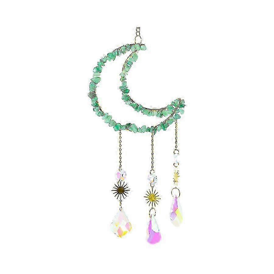 Amethyst Moon Crystal Wind Chime for Home or Auto, 44cm