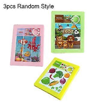 3Pcs Slide Pattern Puzzle Hand-eye Coordination Burrs-free Accessory Brain Teaser Slide Puzzle for