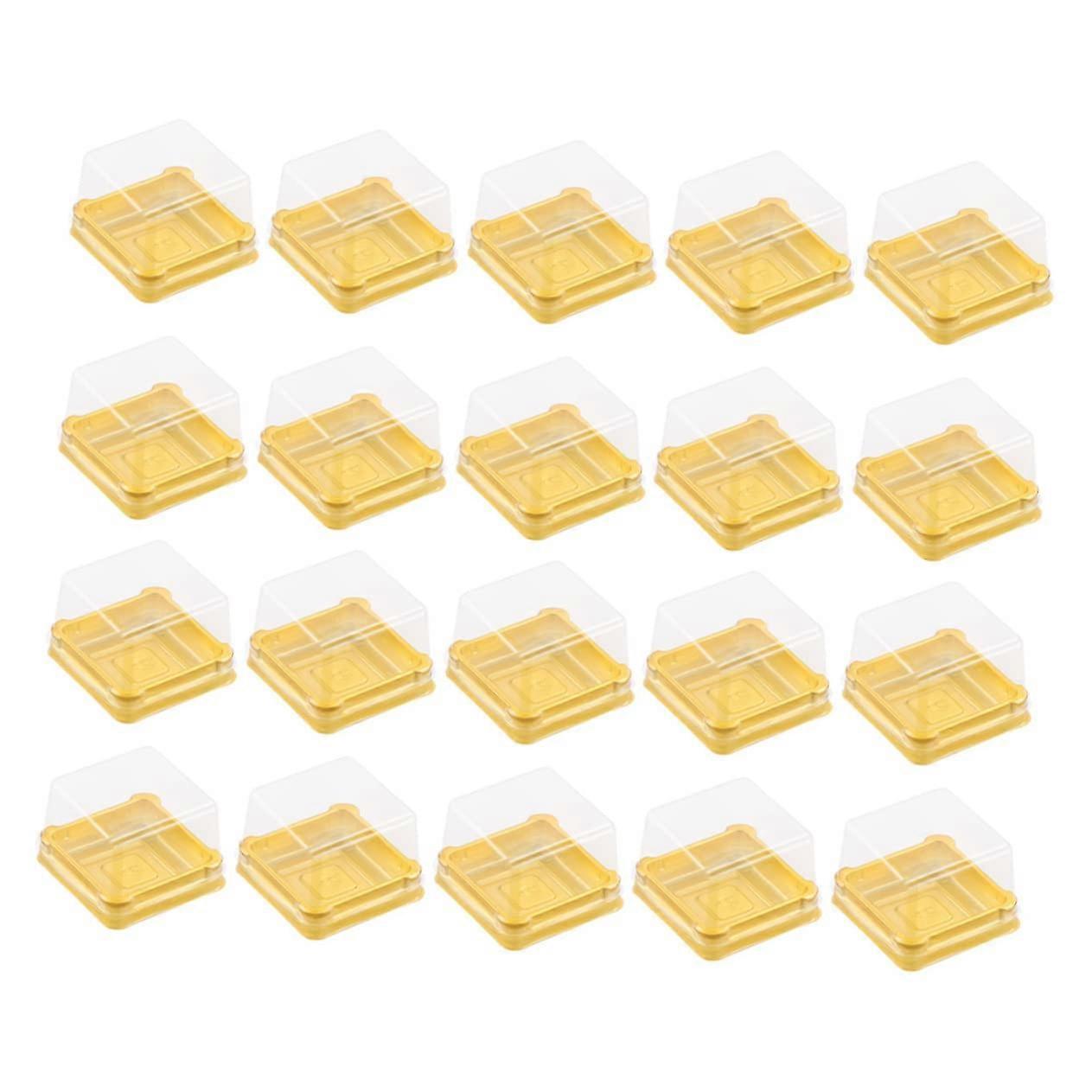 150pcs Clear Moon Cake Packaging Boxes with Secure Lock Design, Stackable Transparent Dessert Containers