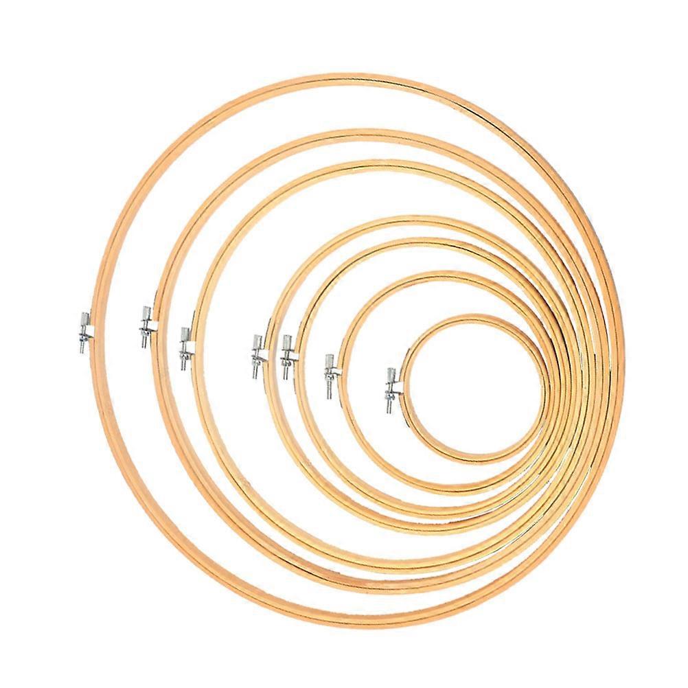Cross Stitch Hoops Mini Bamboo Fixing Frame for Crafting 6Pcs Set