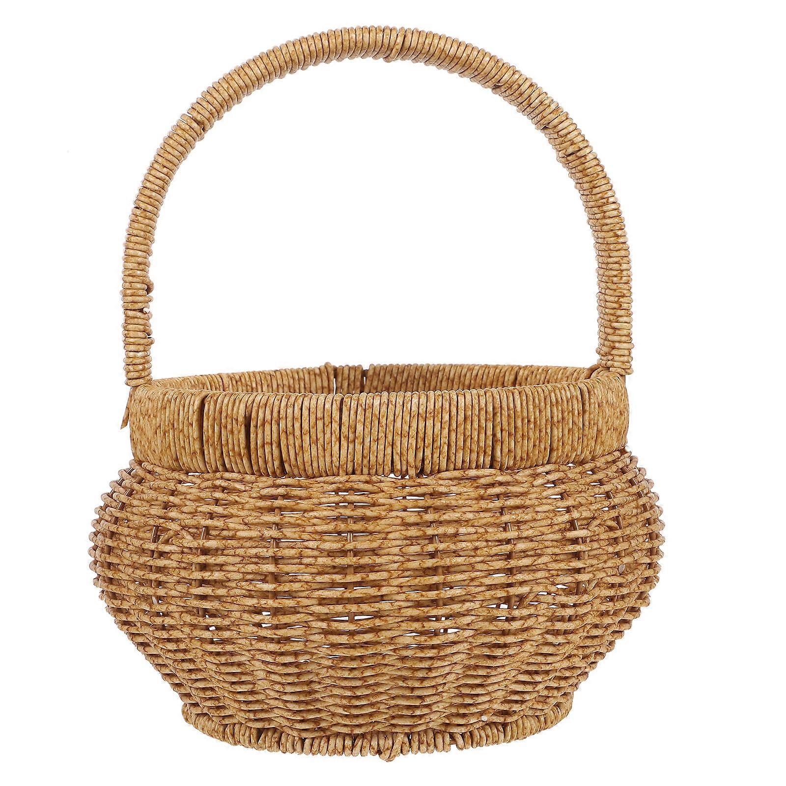 Woven Egg Basket Multi-Function Basket with Handle for Kitchen Use