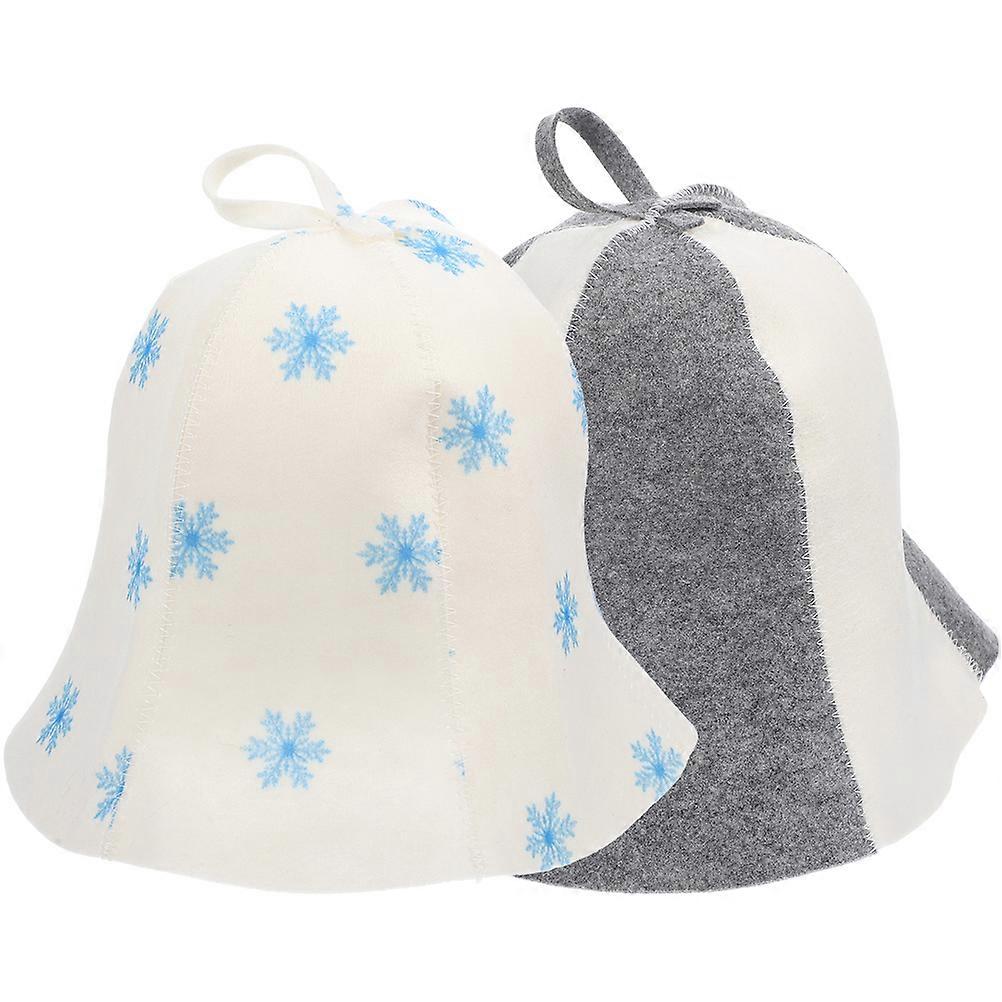 Sauna Hat Lightweight Felt Hat for Sauna Use 2Pcs Comfortable Portable Caps