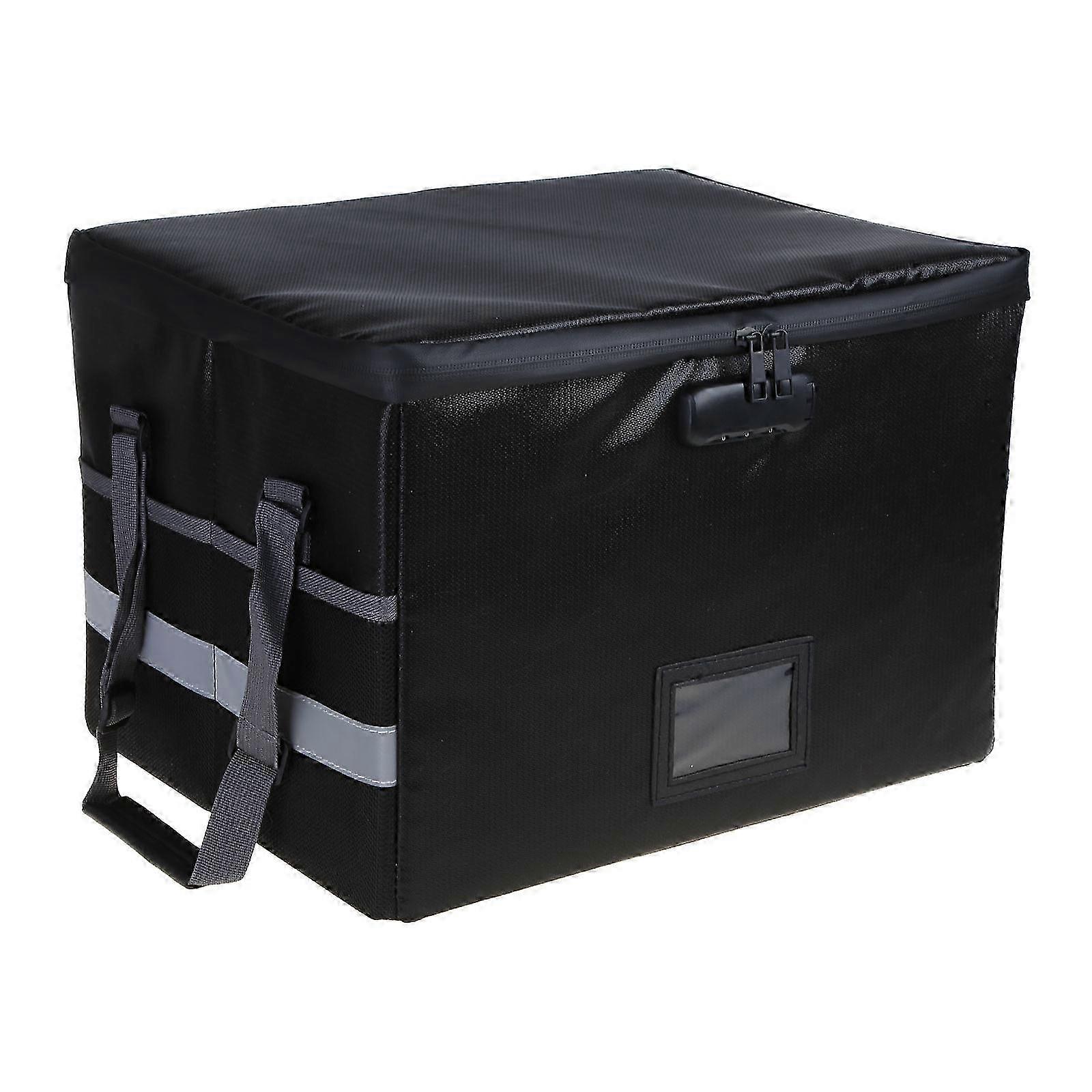Foldable Fireproof File Organiser Box with Lock, Fireproof Document File Folder Organiser Filing Box with Handle