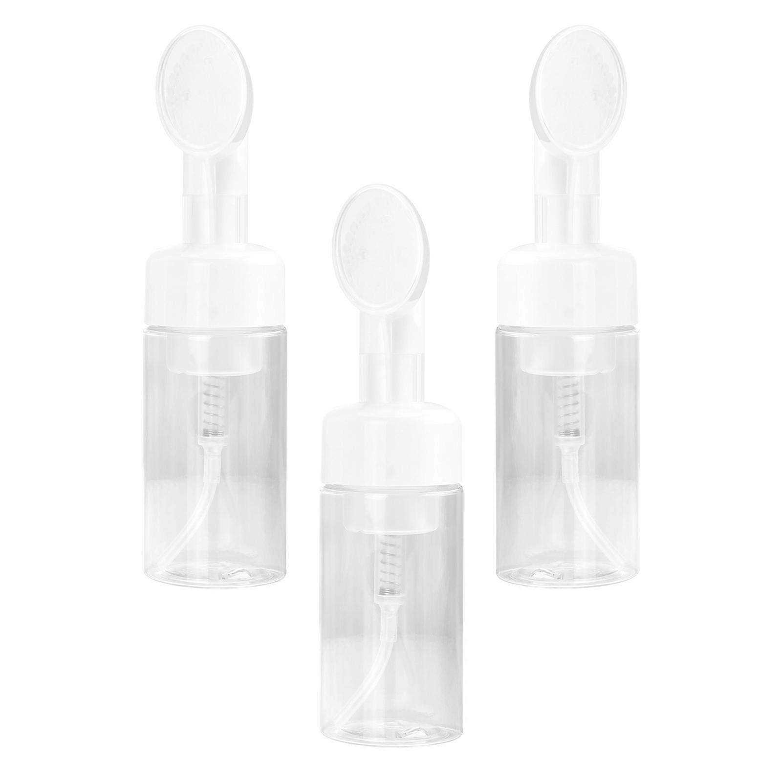 Foaming Bottle Transparent Brush Head Foaming Container for Storage 3Pcs