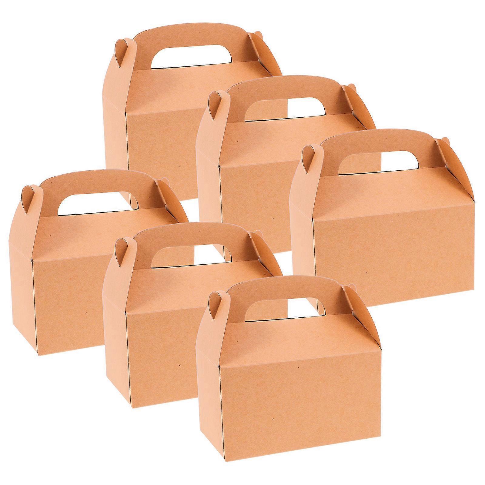 Egg Cake Box Packaging with Handle for Storage Use 6Pcs Paper Candy Boxes