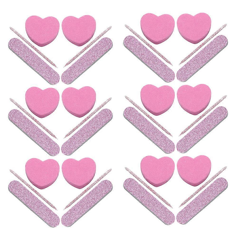 Manicure Tools Nail Buffer Blocks for Polishing 20Sets Durable Pink