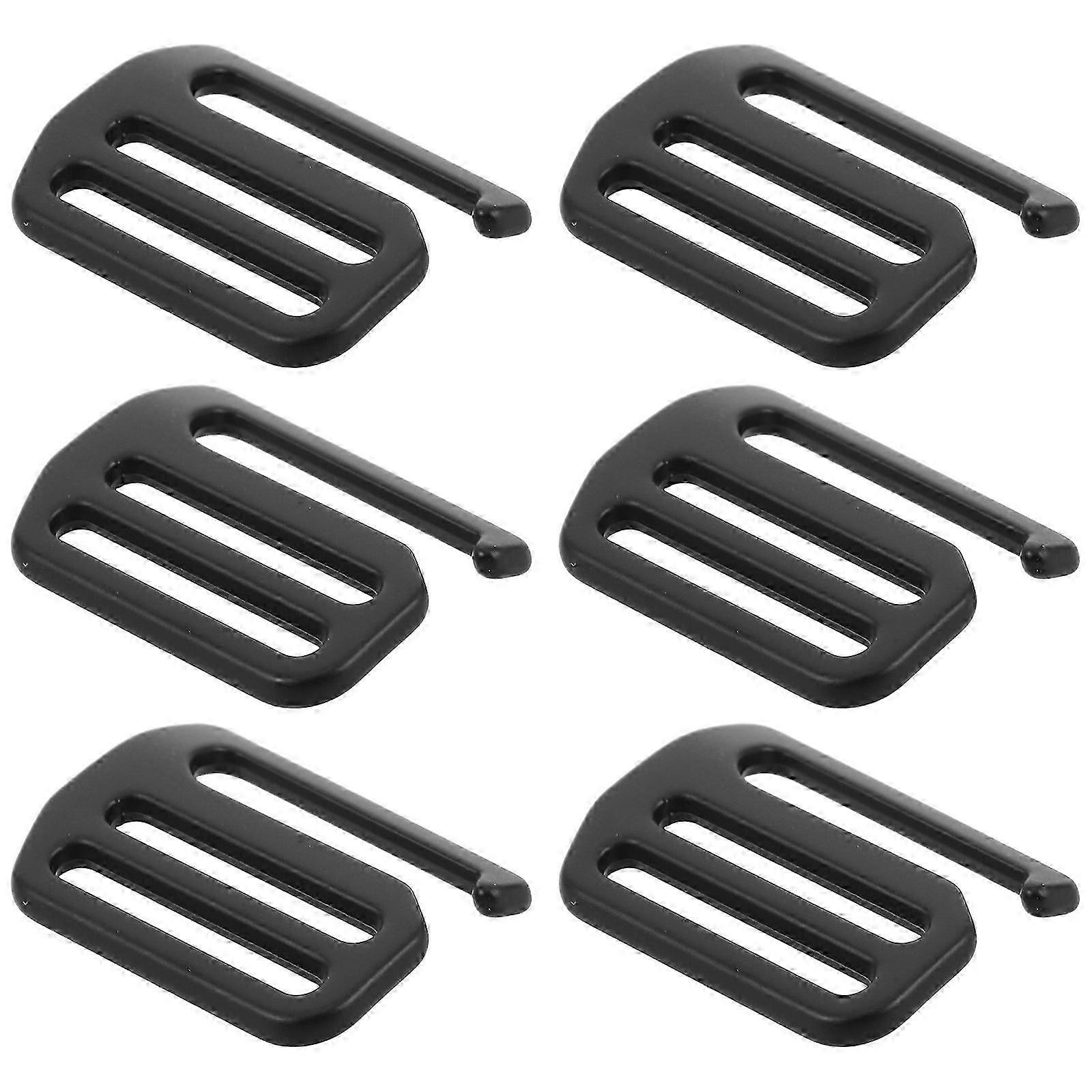 Black Metal Buckle Strap for Backpack Adjustable Webbing 6Pcs Set