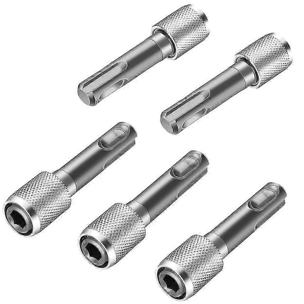 5PCS SDS-Plus Drill Chuck Adapter, to 1/4Inch Hex Socket Drill Holder