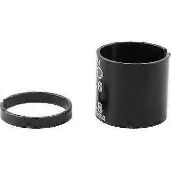 Sort styrforlængeradapter kompatibel med cykelfrempind kompatibel med K-tilbehør - 28,6 mm til 31,8 mm