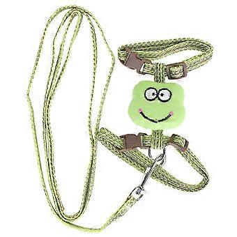 AntiLost Cat Harness with Leash Pet Adjustable EscapeProof Harness Strap for Walking(Green )
