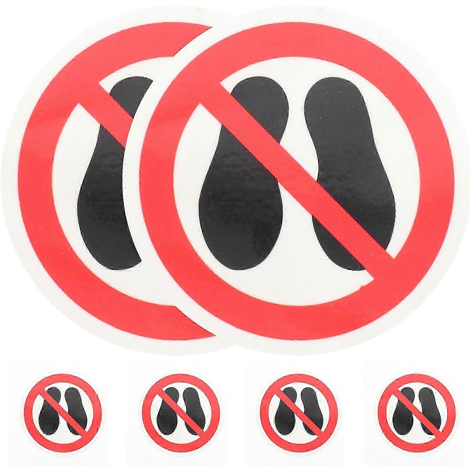 Safety No Step Sign Stickers for Warning Function 12Pcs Round Decals