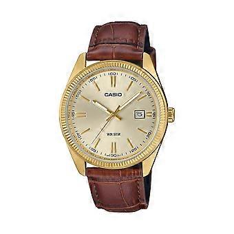 CASIO COLLECTION DATE GOLD, LEATHER - CHAMPAGNE