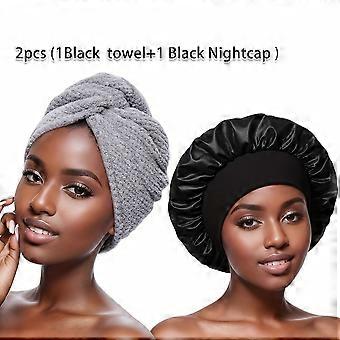 2er-Pack Mikrofaser-Haartücher 300 g/m², super saugfähige Haartrocknungstücher für lockiges Haar, Anti-Frizz, schnelltrocknende Badezimmer-Essentials