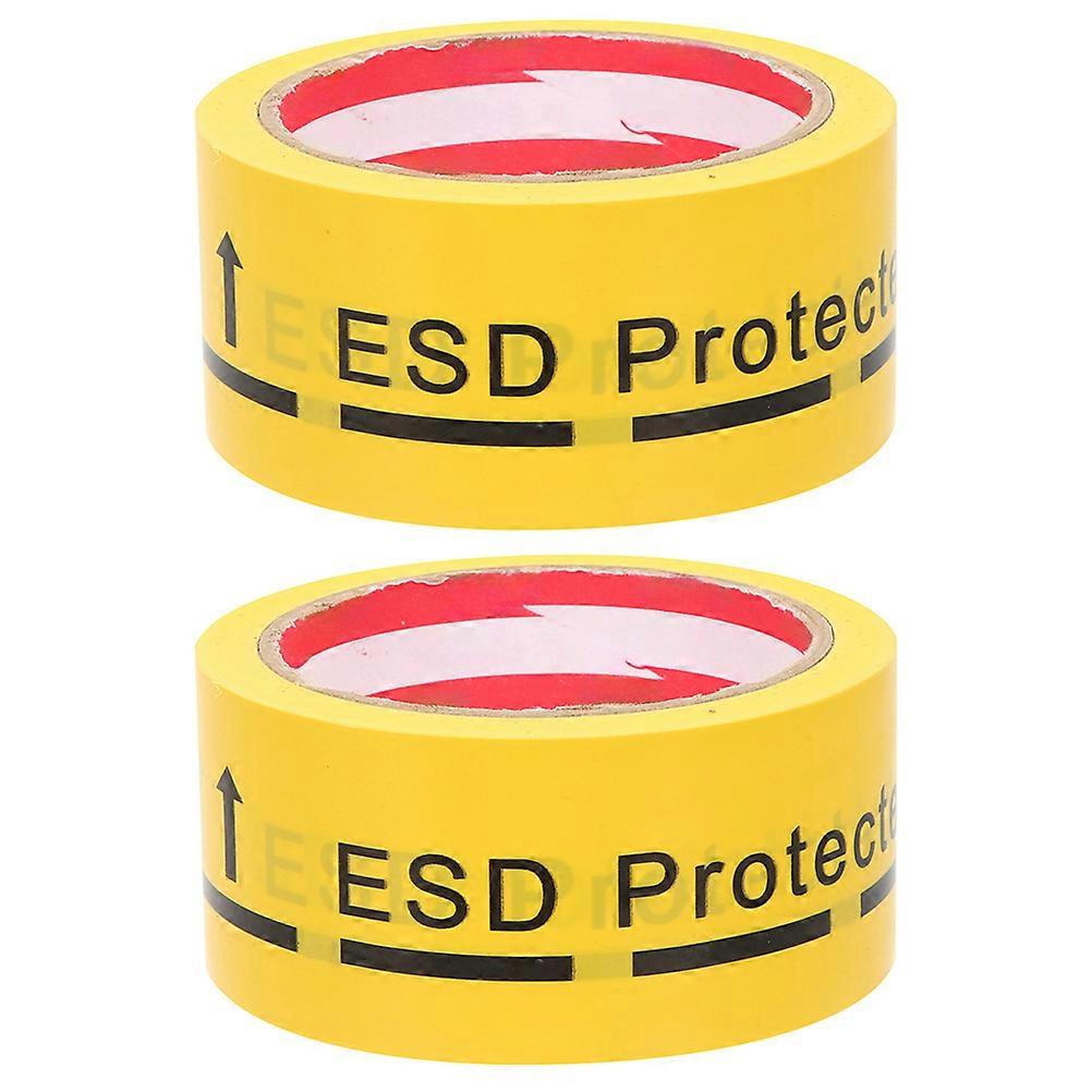 2 Rolls Static Warning Tapes Caution Sticker Self Adhesive Static Warning Decal