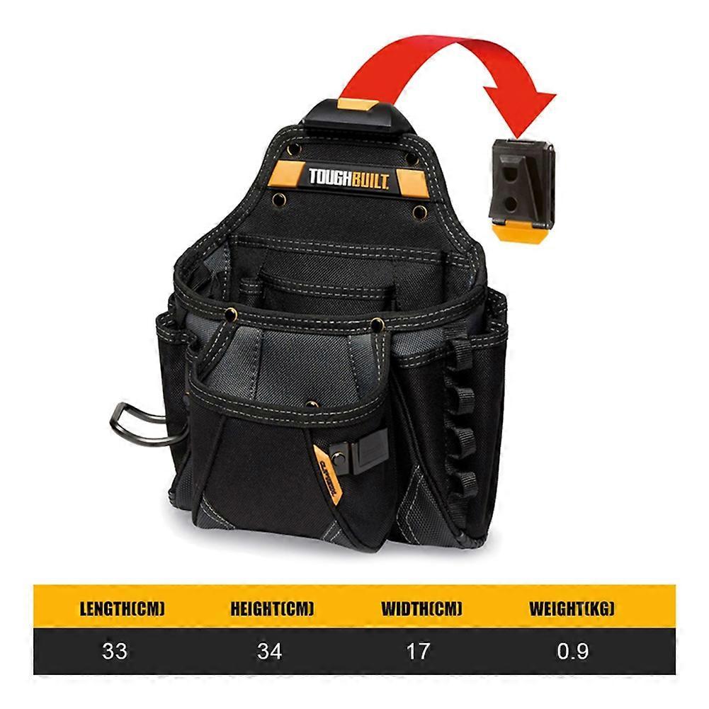 ToughBuilt TB-CT-01 Large-Size Carpenter'S Quick-Hang Multi-Function Tool Bag High-Capacity Tool Kit