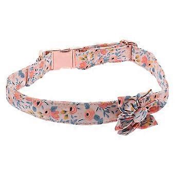 Pink Flower Design Cat Collar Decorative Pet Collar for Holiday Use 2Pcs