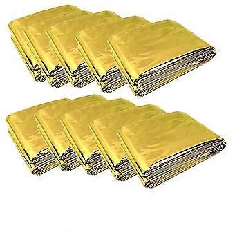 EHBO-deken - 10 Stuks Opvouwbaar Goud 210x160cm Zilver + Goud