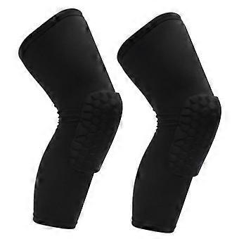 2PCS Ginocchiera Unisex Allungato A Nido D'ape Anti Collisione Compressione Ginocchio Manica Regalo per G Compatibile Basket Nero L Regalo per G Compatibile 175