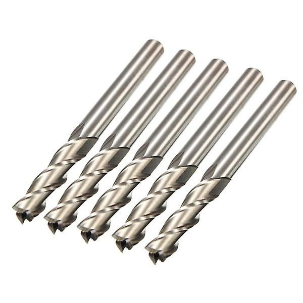 5Pcs 6mm X 3 Flute Hss End Mill Cutter