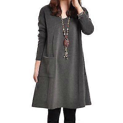 Robe tunique chaude pull long tricot-XinHan