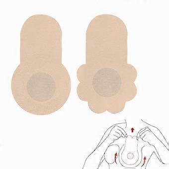 Large Disposable Pasties Nipple Covers with Lift, 40 Pieces Invisible Breast Petals, Self-Adhesive No Show Bra For Women Beige