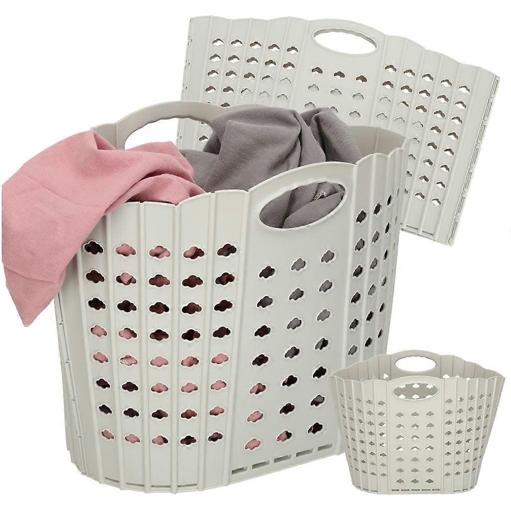 Laundry basket folding bathroom organizer grey
