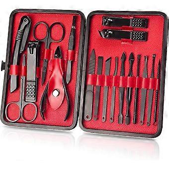 Kit manicure Dww, 18 pezzi, tagliaunghie, kit pedicure, kit per la cura delle unghie, strumenti professionali per manicure, regalo per uomini, donne, amici e genitori
