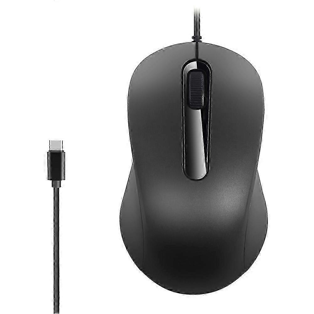 Type C Wired Mouse Silent Ergonomics Optical Mouse 1000 DPI Computer Mouse compatible withPC/Laptop/Desktop