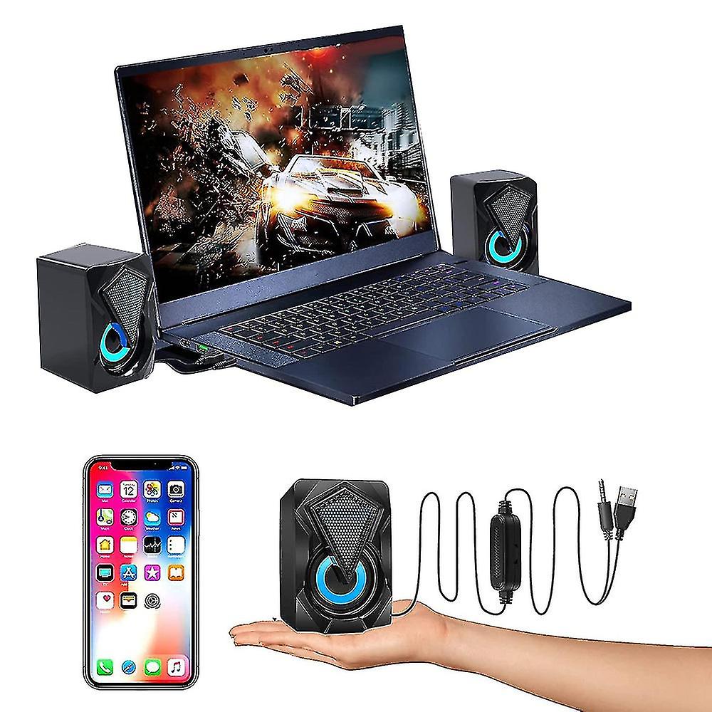 Pc Speakers Mini Desktop Speaker Stereo 2.0 Usb Powered 3.5mm Aux Port