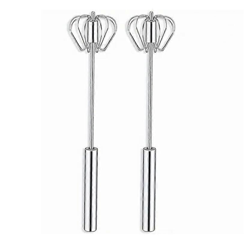 Stainless Steel Multi-Functional Hand Push Rotary Mixer Set - 2 Pack
