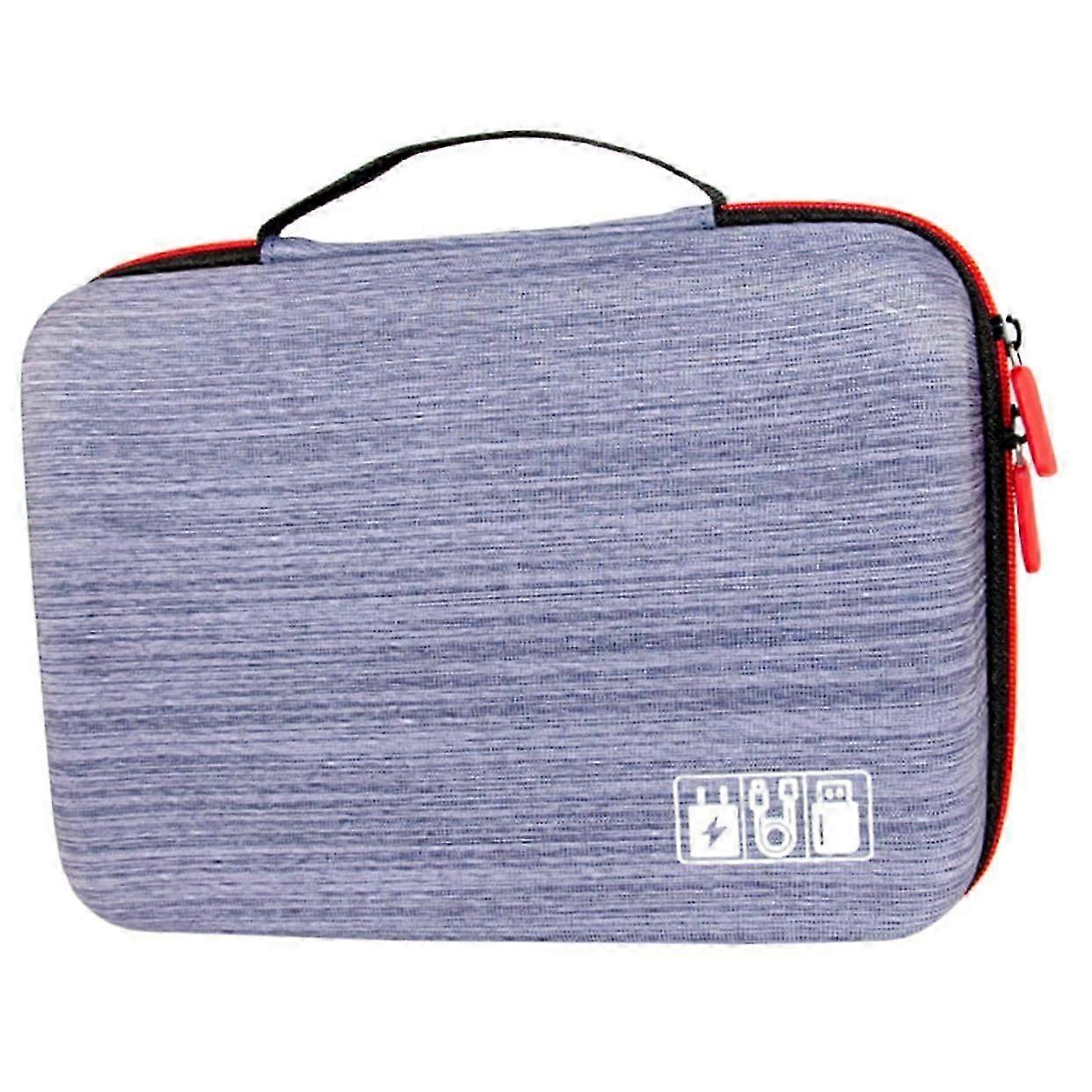 Electronics Organizer Case with Efficient Cable Management and Protective Hard Drive Storage Bag