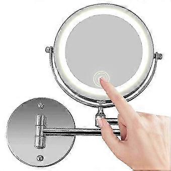 Specchio per il trucco a LED per bagno con ingrandimento 10x e doppia illuminazione laterale