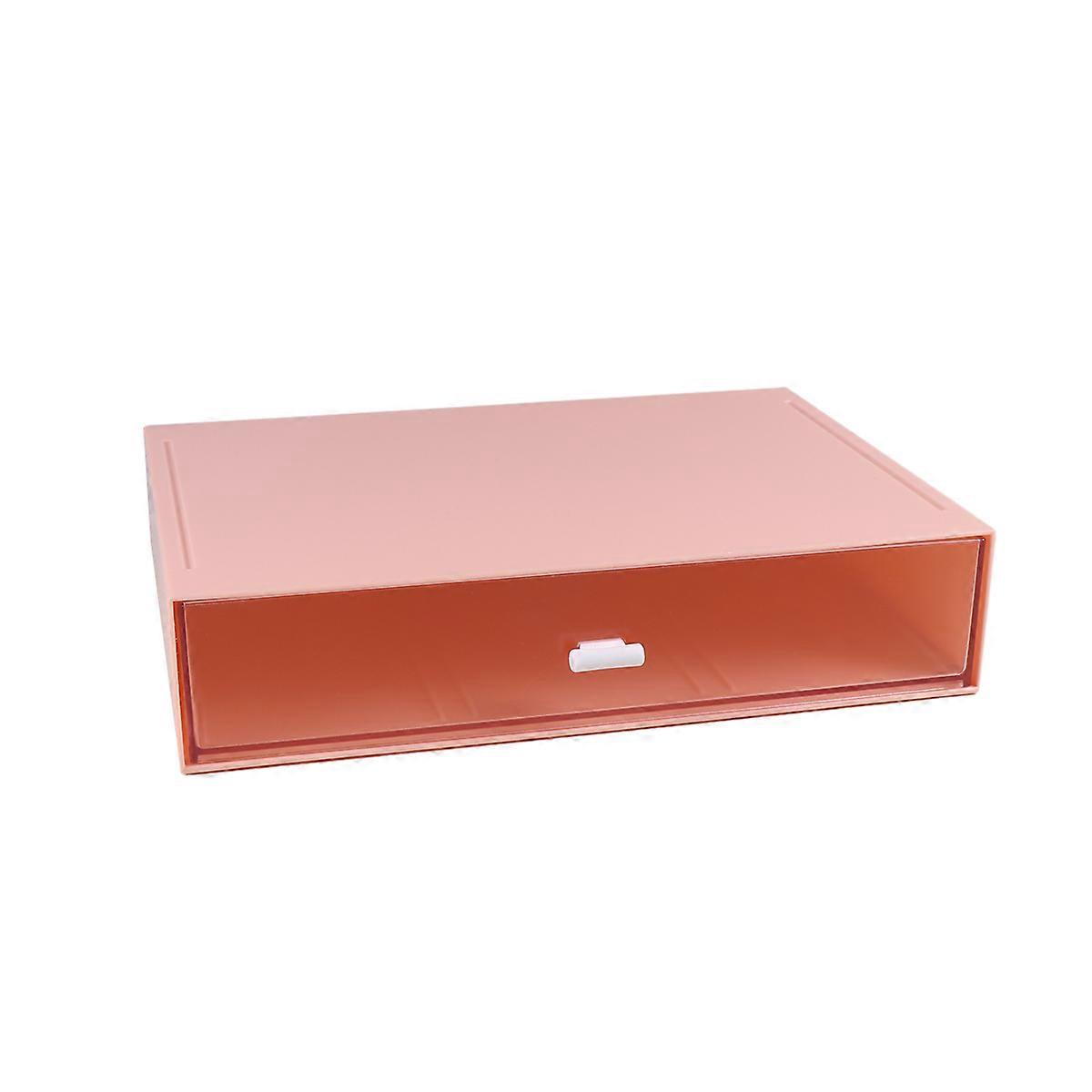 Multi-Functional Office Desktop Storage Box Pink Drawer for Storage