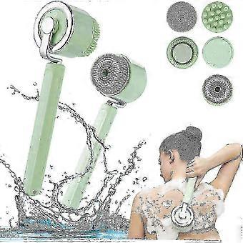 5-in-1 Rechargeable Electric Body Brush, 360 Rotating Back Scrubber, Exfoliating Deep Cleansing Massaging, IPX7 Waterproof, Non-Slip Handle, 3 Speeds