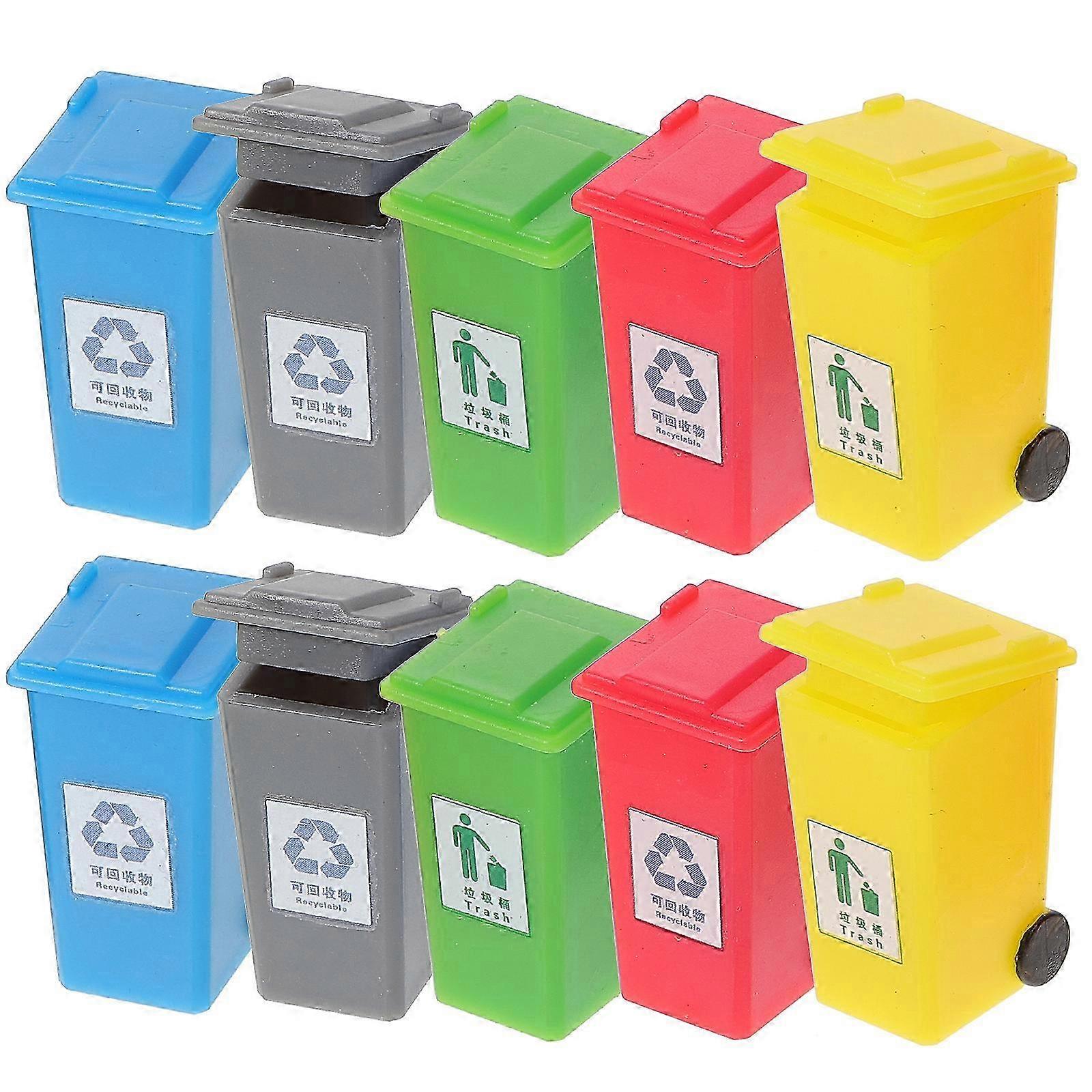 10pcs Tiny Trash Can Model Micro Landscape 1/50 Trash Can Sand Table Layout Decor
