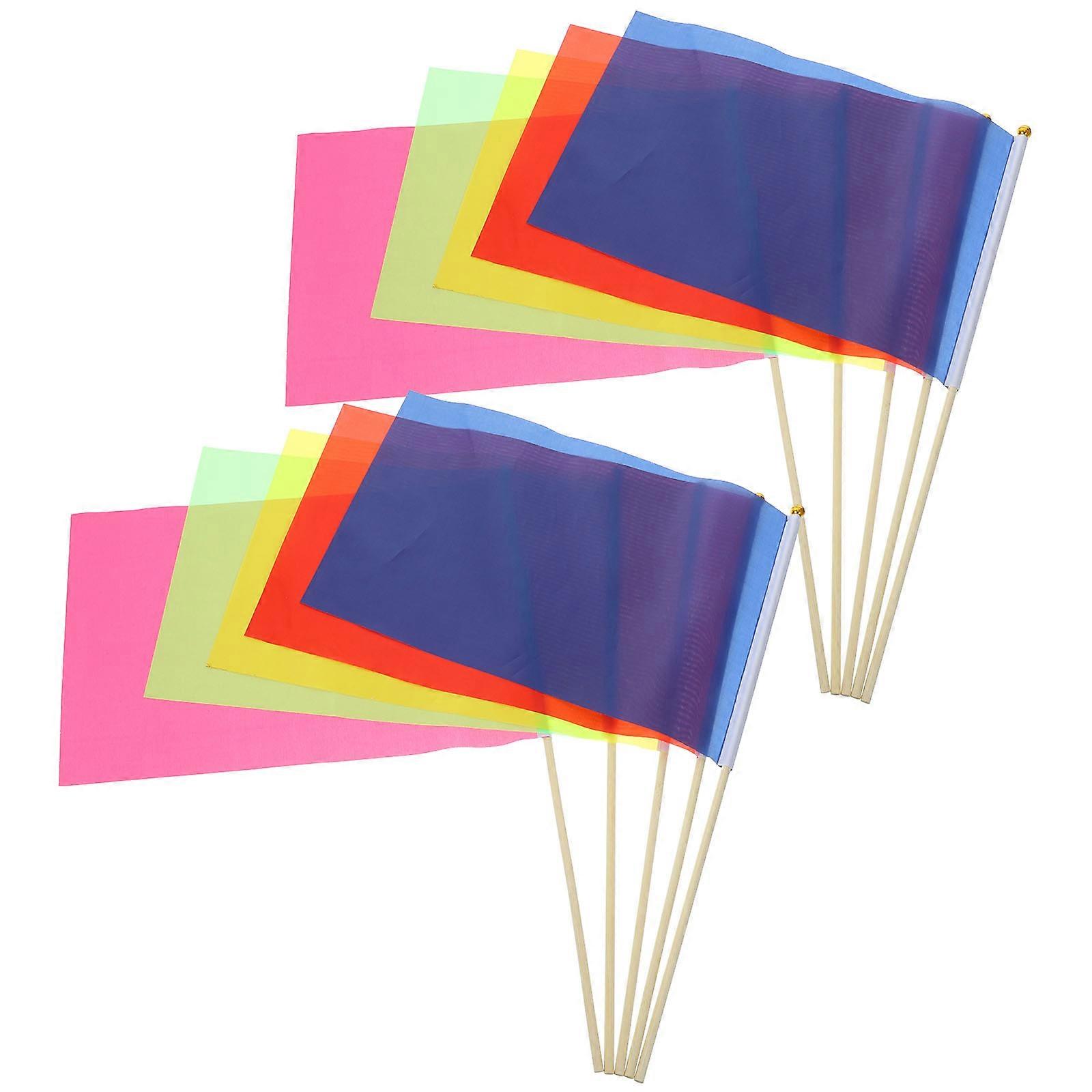 10pcs Lawn Marking Flags Landscape Flags Garden Flags Rectangle Flags Marking Tool