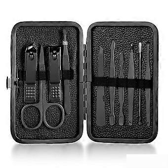 Manicure Set 10 Pcs Durable Carbon Steel Professional Pedicure Kit with Compact Travel Case