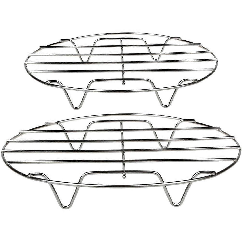 2pcs Small Roasting Racks Round Baking Racks Multifunctional Steamer Racks