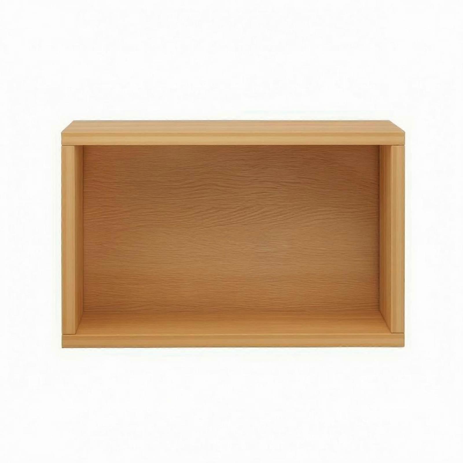 Open Shelf Bookcase Rectangular Wooden Cabinet Smooth Box Shelf Unit
