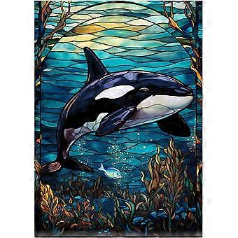 Glas-in-lood puzzel met orka SQZ318