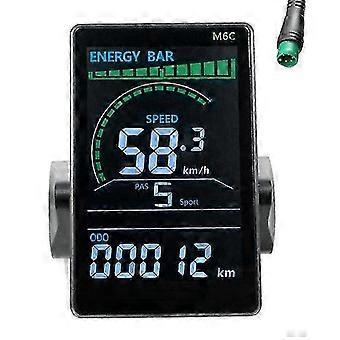 Velocímetro de bicicleta elétrica M6C LCD display 24V-60V 5PIN