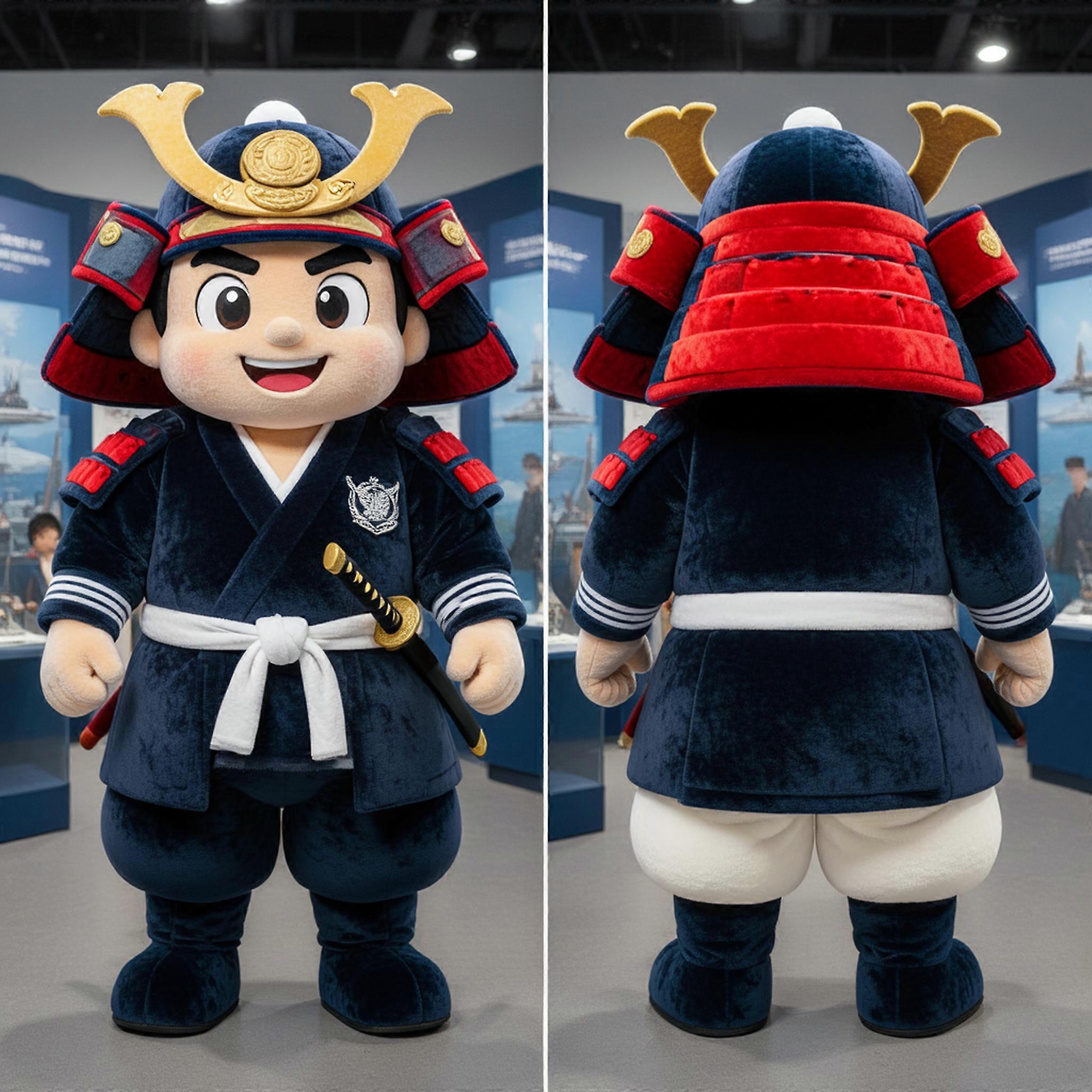 MASTICOT Navy Blue Broad Shouldered Samurai Mascot