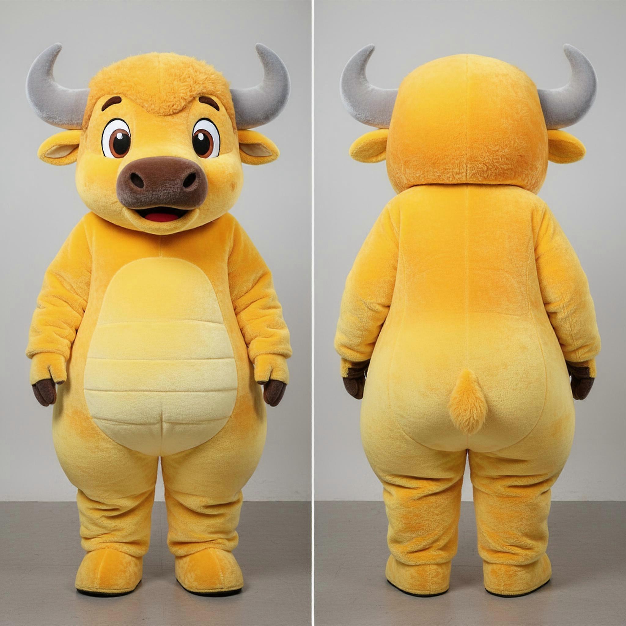 MASTICOT Golden Velvety Bison Mascot