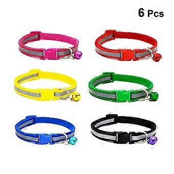 Dog Collar Reflective Adjustable Safety Buckle Bell Strap