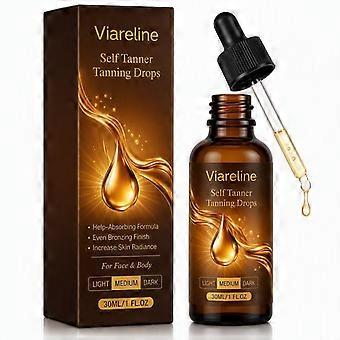 Zelfbruinende druppels voor gezicht en lichaam, zelfbruinende gezichtsdruppels met een natuurlijk ogende gloed om toe te voegen aan je moisturizer, biologische zelfbruiner zonder streepjes &