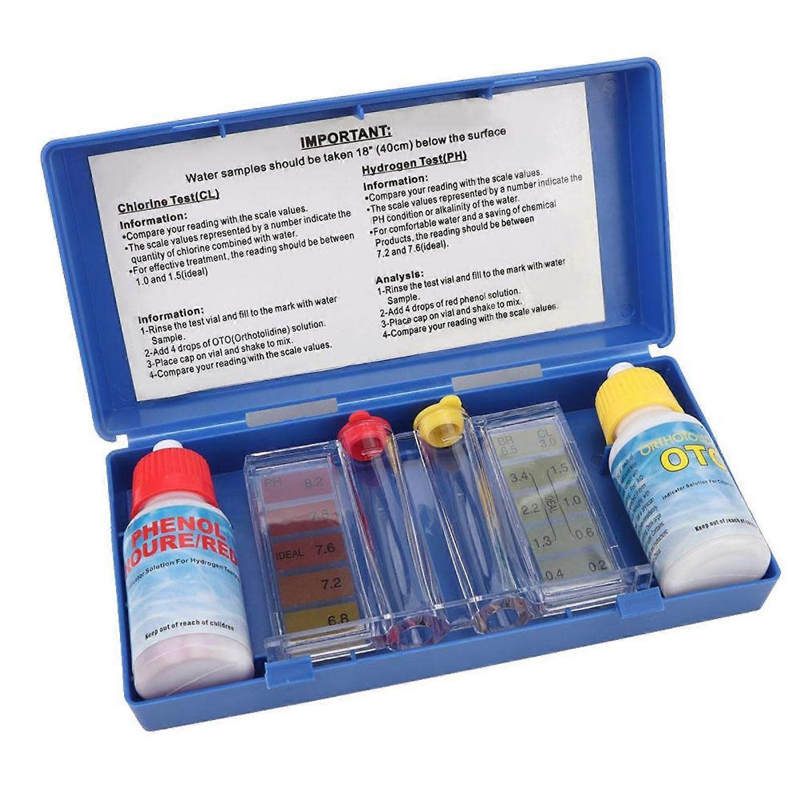 Pool PH Test Kit with Plastic Storage Box, Quick pH Detection for Reliable Swimming Pool Water Testing