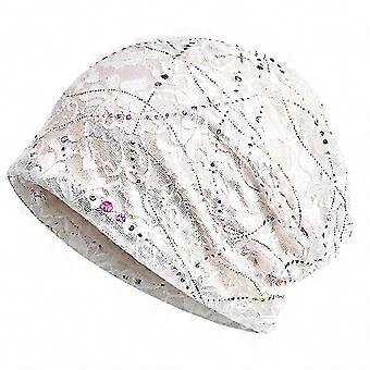 Daily Use Lace Hat for Women and Girls, Breathable Windproof White Hat, 1 Piece
