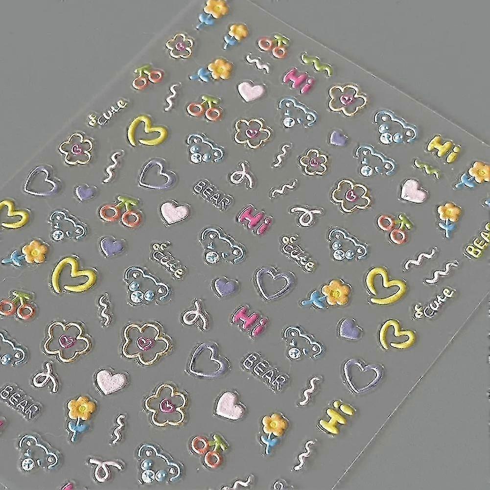 Easy-Apply Bear Nail Stickers