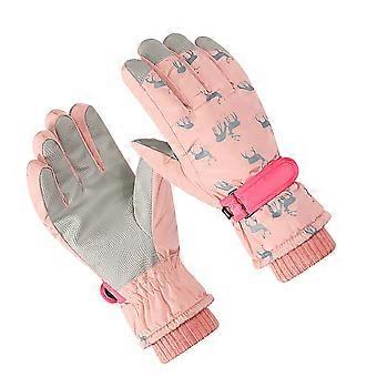 Pinkfarbene, wasserdichte und warme Fahrradhandschuhe für den Winter (1 Paar)